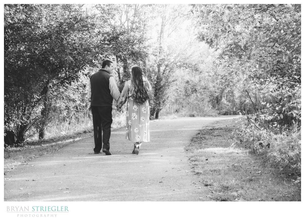 walking engagement photo